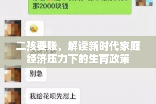 二孩要账，解读新时代家庭经济压力下的生育政策