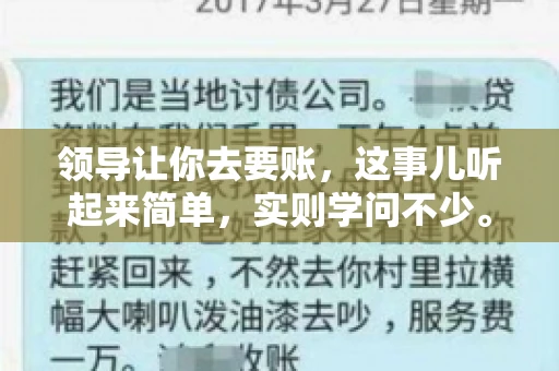 领导让你去要账，这事儿听起来简单，实则学问不少。我有个朋友，叫小王，最近就碰上了这样的难题。今天，咱们就聊聊这个话题，看看在职场中，面对领导交代的要账任务，我们应该怎么应对。