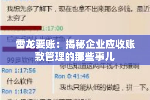 雷龙要账：揭秘企业应收账款管理的那些事儿